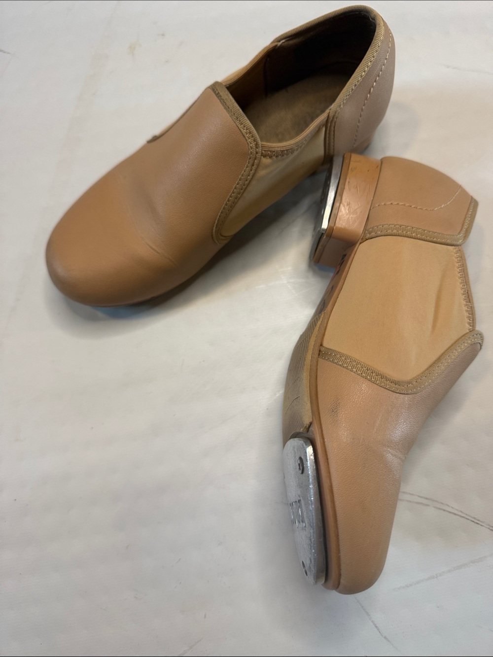 balera Tan Leather Tap Shoes for Kids